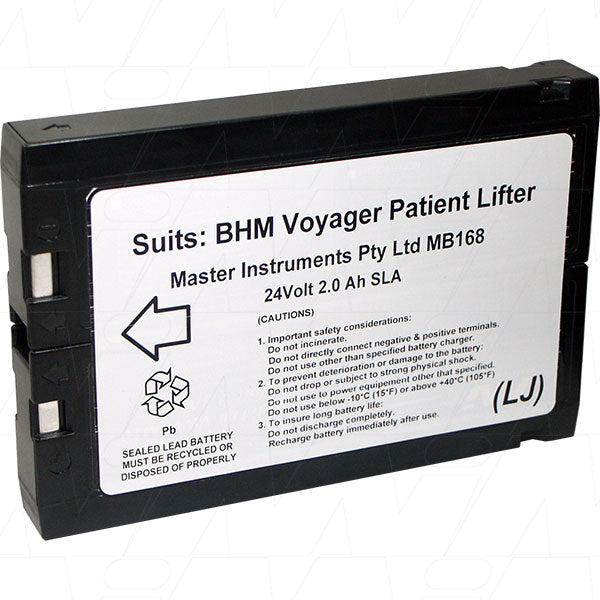 MI Battery Experts MB168 24V 2Ah SLA Medical Equipment Battery - Reliable Power for Critical Healthcare Devices