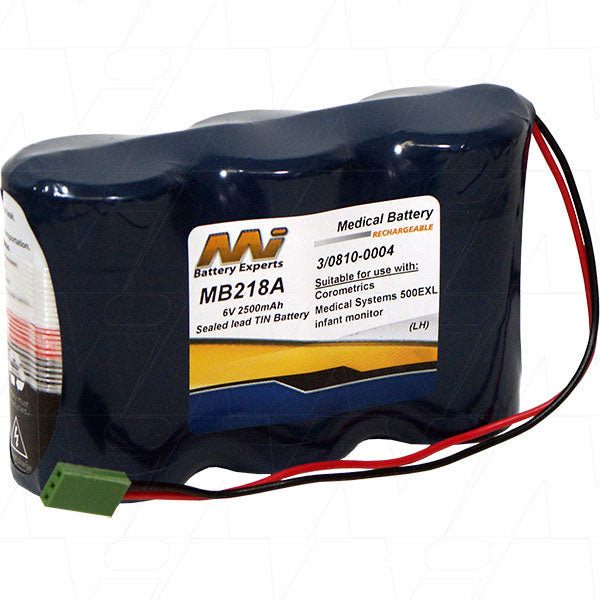 MI Battery Experts MB218A 6V 2.5Ah Medical-Grade SLA Battery for Patient Monitors & Diagnostics - Sealed, Leak-Proof Design
