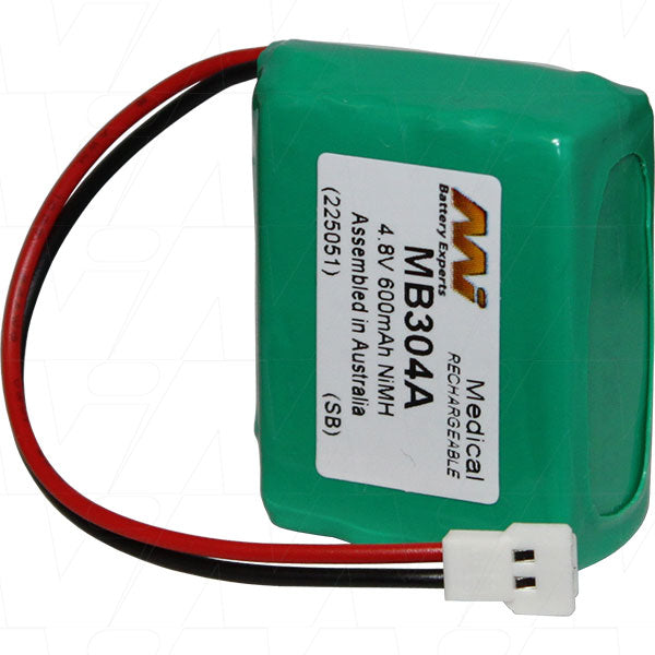 MI Battery Experts MB304A 4.8V 600mAh NiMH Medical Equipment Battery - Compact, Reliable Power for Critical Healthcare Devices