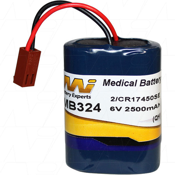 MI Battery Experts MB324 6V 2.5Ah LiMnO2 Medical-Grade Battery - 15Wh Certified Power for Critical Healthcare Equipment