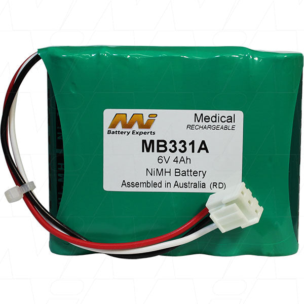 MI Battery Experts MB331A 6V 4Ah NiMH Medical Battery Hospital-Grade Power for Critical Equipment & Patient Monitors