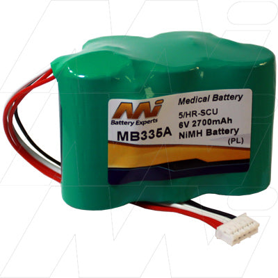 MI Battery Experts MB335A 6V 2.7Ah NiMH Medical Battery - Hospital-Grade Power for Patient Monitors, Diagnostic Devices & Pumps
