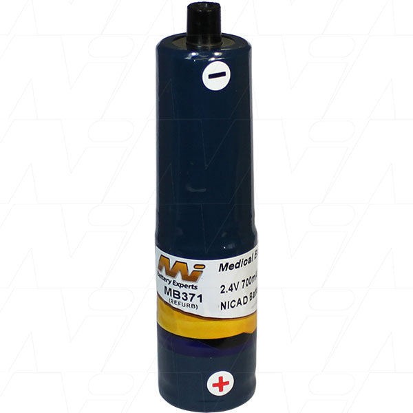 MI Battery Experts MB371 Medical-Grade 2.4V NiCd Battery, 700mAh Capacity, 1.7Wh Power for Critical Healthcare Devices