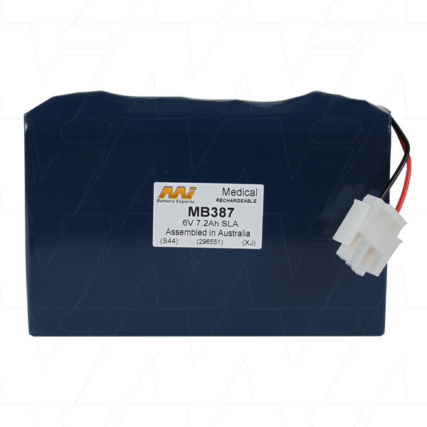 MI Battery Experts MB387 6V 7.2Ah SLA Medical Battery - Professional-Grade Power for Critical Healthcare Equipment