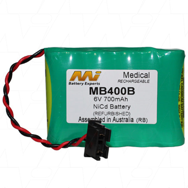 MI Battery Experts MB400B Medical Equipment Battery 6V 700mAh NiCd Power for Critical Care Devices, Hospital-Grade Reliability, Compact Design