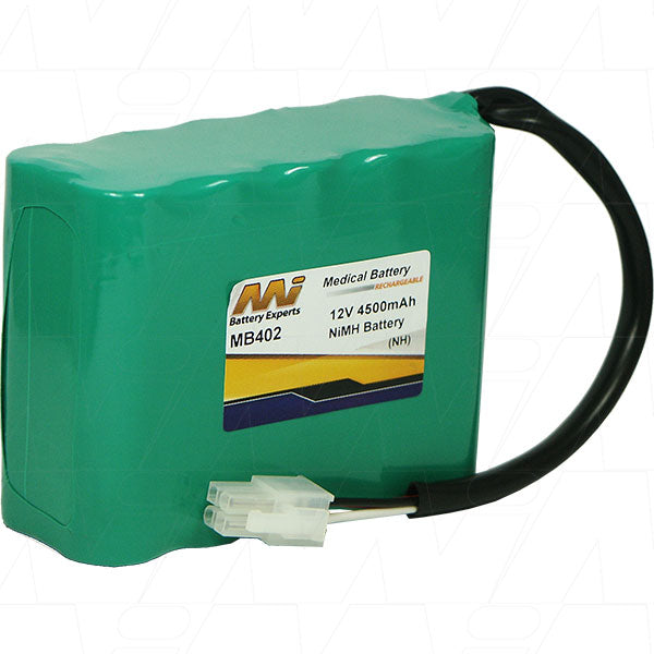 MI Battery Experts MB402 12V 4.5Ah NiMH Medical-Grade Battery for Critical Healthcare Equipment | 54Wh Capacity