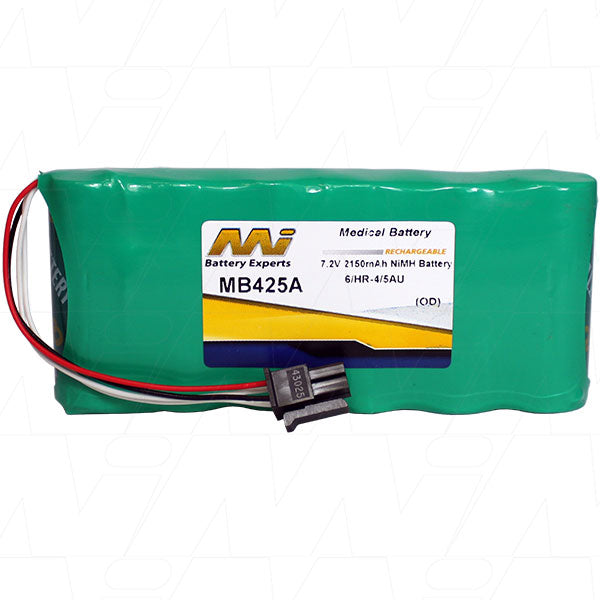 MI Battery Experts MB425A Medical-Grade 7.2V NiMH Battery, 2.1Ah Capacity, 15.1Wh, for Critical Healthcare Equipment