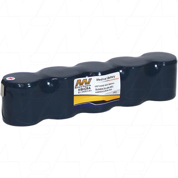MI Battery Experts MB429A 6V NiCd Medical Battery Reliable Power for Critical Healthcare Equipment, 2.5Ah Capacity, 15Wh