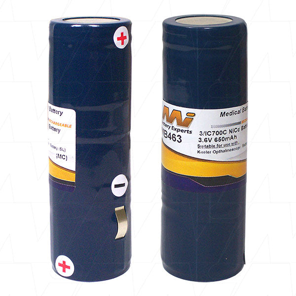 MI Battery Experts MB463 Medical-Grade NiCd Battery Pack - 3.6V 700mAh for Critical Care Equipment, 2.5Wh