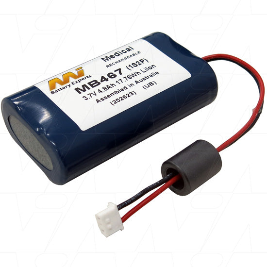 MI Battery Experts MB467 Lithium-Ion Medical Battery 4.8Ah, 3.7V, 17.8Wh - Hospital-Grade Power for Portable Devices & Diagnostics