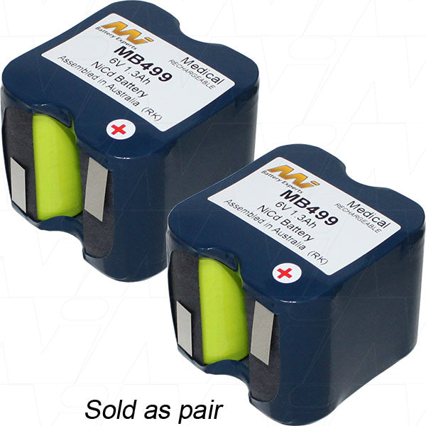 MI Battery Experts MB499 6V NiCd Medical Battery - Reliable Power for Critical Care Equipment, 1.3Ah Capacity, Quick Charging