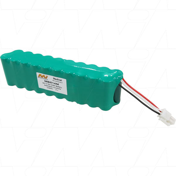 MI Battery Experts MB514M 24V 2.7Ah NiMH Medical Battery for Critical Equipment - Certified, Compact & Reliable Power
