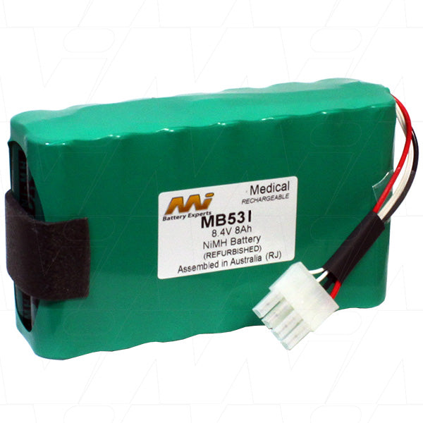 MI Battery Experts MB531 Medical-Grade 8.4V 7.8Ah NiMH Battery Pack for Portable Diagnostic & Patient Monitoring Equipment