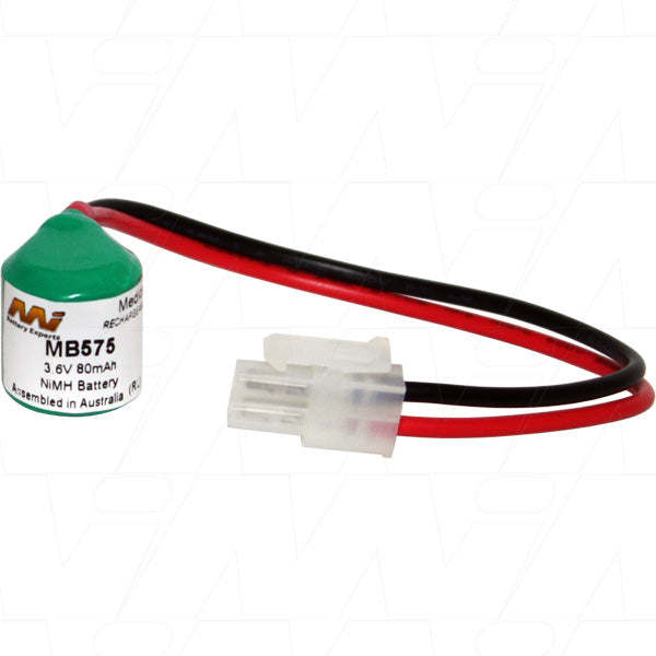 MB575 Medical-Grade 3.6V NiMH Battery Pack 80mAh Capacity, 17g Lightweight, for Portable Diagnostic & Patient Monitoring Devices