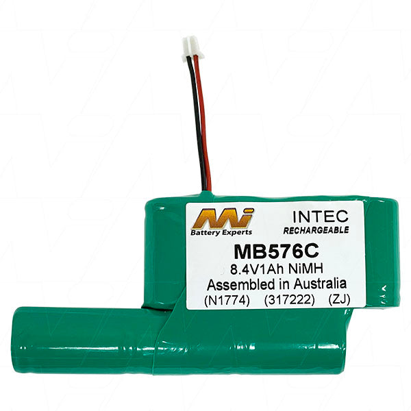MI Battery Experts MB576C NiMH Medical Battery 8.4V, 1Ah, Compact 16x45mm, Hospital-Grade Power for Critical Equipment