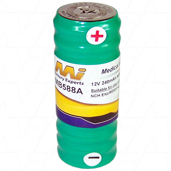 MI Battery Experts MB588A Medical-Grade 12V 250mAh NiMH Battery for Portable Devices & Diagnostic Equipment