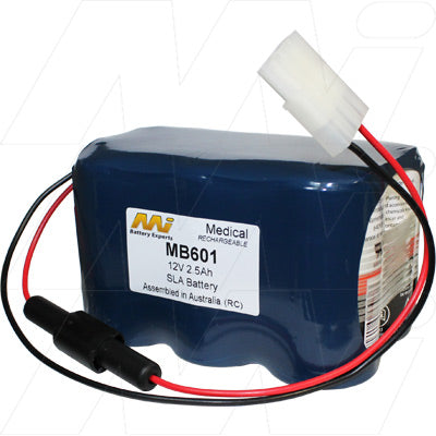 MI Battery Experts MB601 12V 2.5Ah Medical-Grade Sealed Lead Tin Battery for Patient Monitors & Diagnostic Equipment