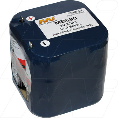 MI Battery Experts MB690 8V 2.5Ah Sealed Lead Acid Medical Battery - Hospital-Grade Power for Critical Equipment