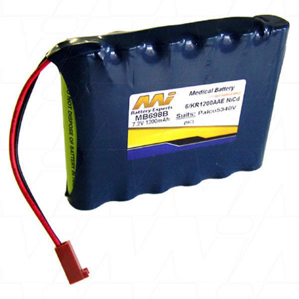 MI Battery Experts MB698B Medical NiCd Battery 7.2V, 1Ah for Diagnostic & Monitoring Equipment - Professional-Grade Reliability