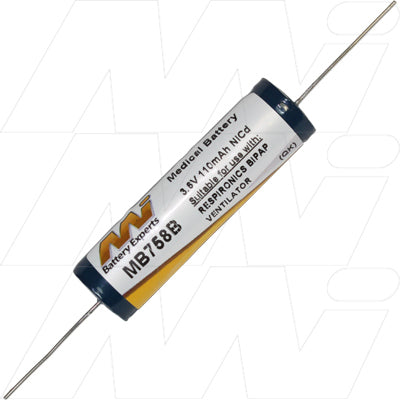 MI Battery Experts MB758B Medical-Grade NiCd Battery 3.6V 110mAh for Portable Diagnostic & Patient Monitoring Devices