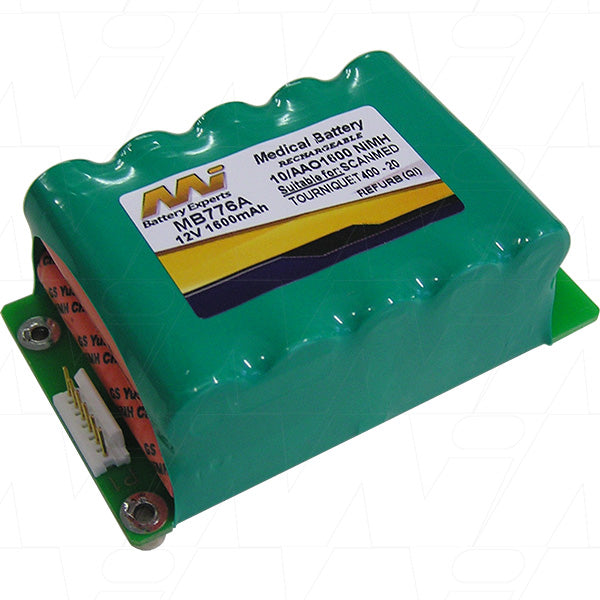 MI Battery Experts MB776A 12V NiMH Medical Battery - Hospital-Grade Power for Critical Equipment, 1.7Ah Capacity, 20.4Wh Energy