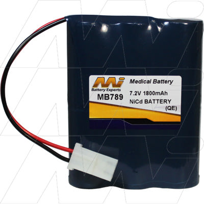 MI Battery Experts MB789 7.2V NiCd Medical Battery - 1.8Ah Professional-Grade Power for Critical Equipment, 13Wh, 307g