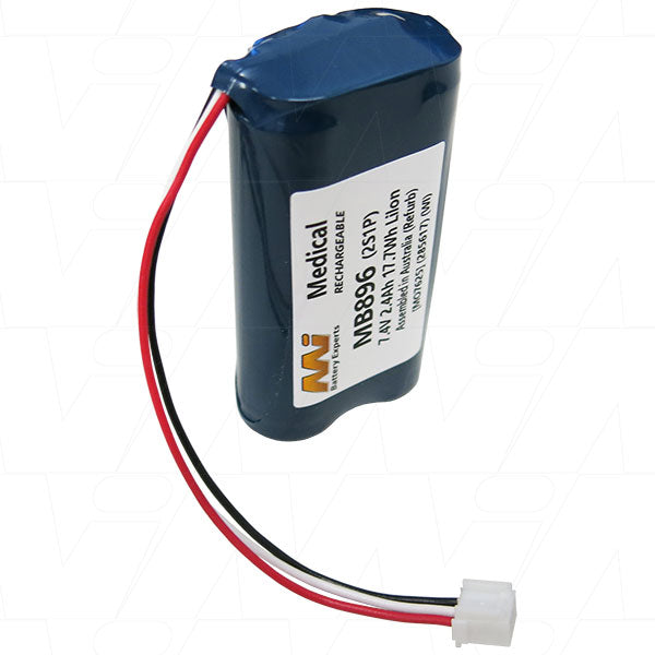 MI Battery Experts MB896 7.4V 2.4Ah Lithium-Ion Medical Battery - Professional-Grade Power for Portable Devices & Diagnostic Equipment