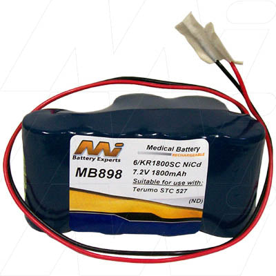 MI Battery Experts MB898 7.2V NiCd Medical Equipment Battery Pack - 13.0Wh Capacity for Diagnostic Devices & Patient Monitoring
