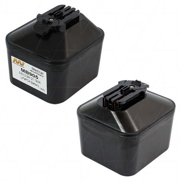 MB905PowerGuard Medical-Grade LiFePO4 Battery 9.6V, 2.2Ah, 21.1Wh for Critical Medical Equipment | Compact 76mm Design