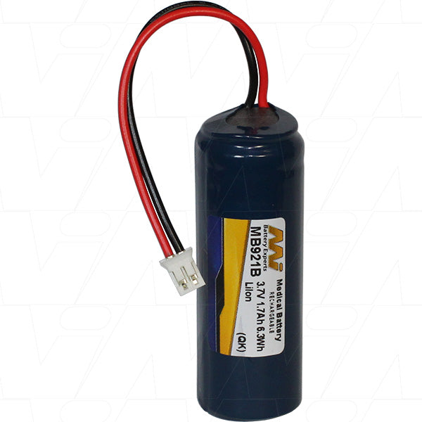 MI Battery Experts MB921B Medical-Grade 3.7V 1.7Ah Lithium Ion Battery for Portable Diagnostic Devices & Patient Monitors