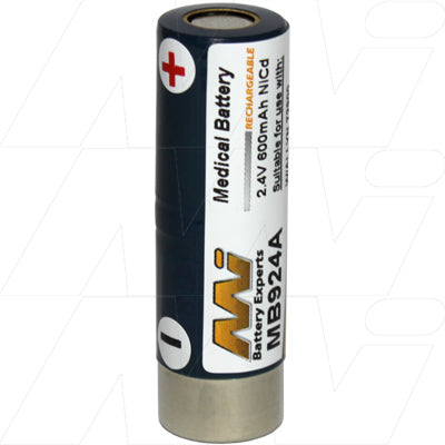 MI Battery Experts MB924A Medical-Grade NiCd Battery - 2.4V 600mAh for Critical Healthcare Equipment