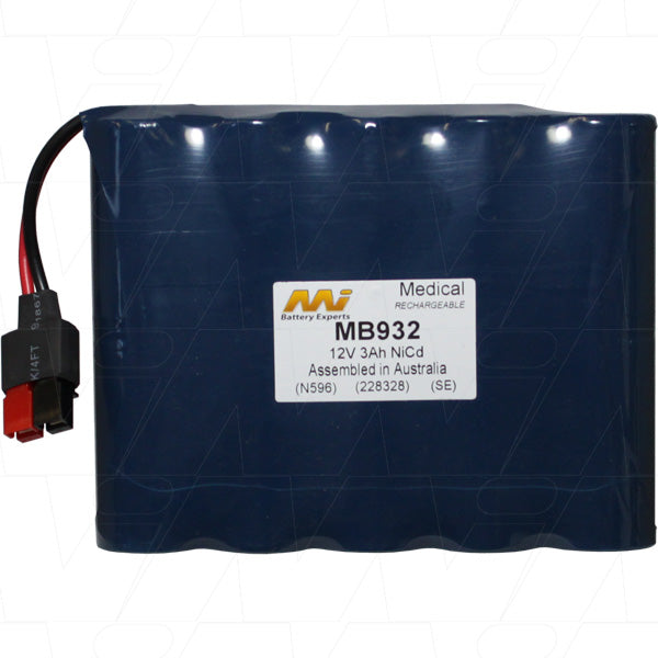 MI Battery Experts MB932 12V 3Ah NiCd Medical Battery - Professional-Grade Power for Critical Healthcare Equipment