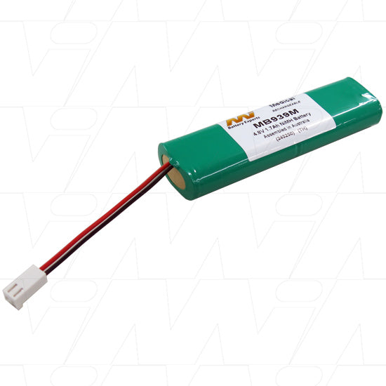 MI Battery Experts MB939M Medical-Grade NiMH Battery for Critical Equipment - 4.8V, 1.7Ah, 110g, Zero Memory Effect