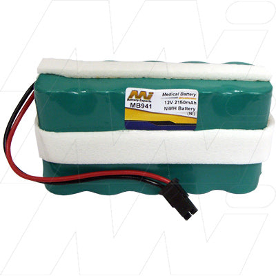 MI Battery Experts MB941 12V Medical-Grade NiMH Battery 2.15Ah High-Capacity Power for Critical Care Equipment