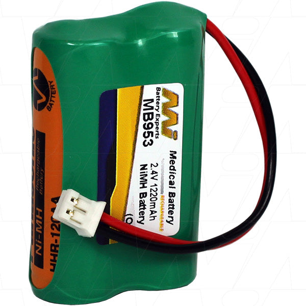 MI Battery Experts MB953 NiMH Medical Battery 2.4V, 1.22Ah for Portable Devices & Monitoring Systems