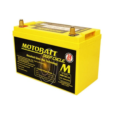 MotoBatt MBDC130 12V 130Ah Deep Cycle AGM Battery for RV, Marine, Off-Grid, & Solar Applications 