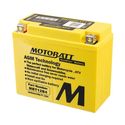 MBT12B-4 Motobatt QuadFlex 12V 11Ah 150 CCA AGM Motorcycle Battery - Maintenance Free, Ready to Install 