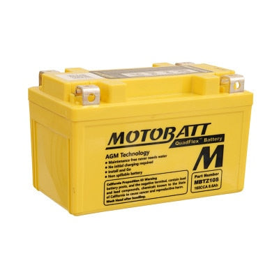 MBTZ10S Motobatt Quadflex AGM Battery - Motorcycle, ATV, Jet Ski - High Performance, 12V, Increased CCA, Vibration Resistant 