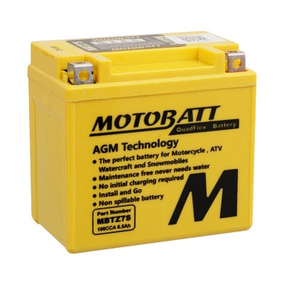 MBTZ7S Motobatt AGM Quadflex Powersport Battery - Motorcycle, ATV, PWC, Snowmobile - 12V, High Cranking Power 