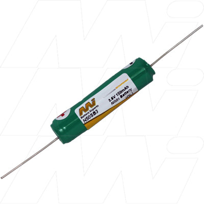 MI Battery Experts N50SB3 3.6V 150mAh NiMH Memory Backup Battery - Compact 11x43mm for Industrial Control & PLC Systems