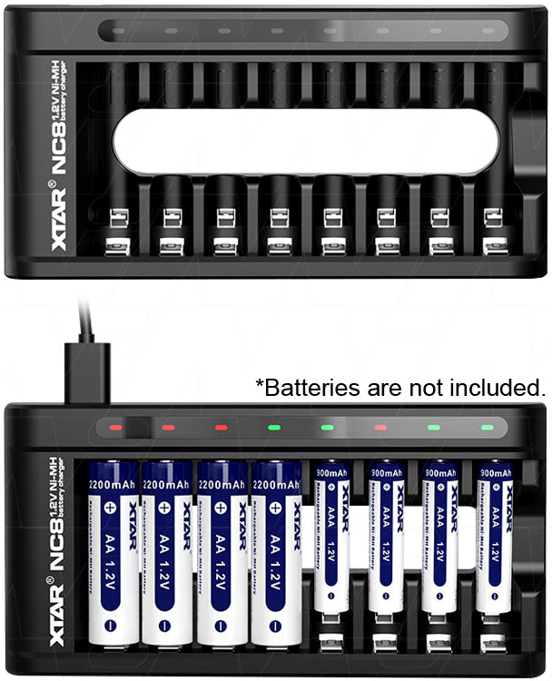 XTAR NC8 2A NiMH Rechargeable Battery Professional-Grade Power for High-Drain Devices & Photography Equipment