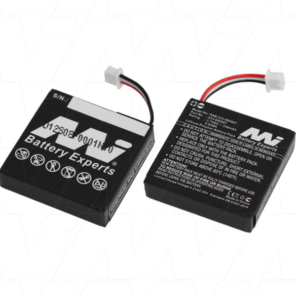 MI Battery Experts PAB-533-000067-BP1 3.7V 230mAh LiPo Headset Battery - Ultra-Light 6g, 0.8Wh for Wireless Audio