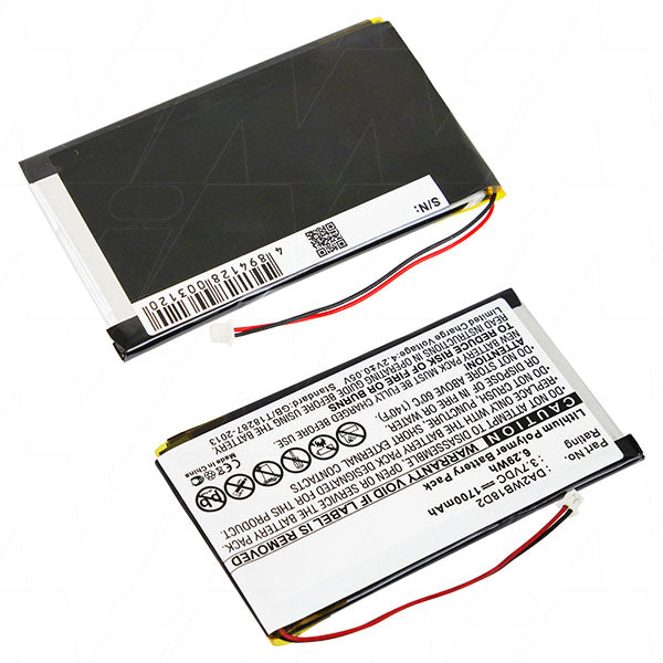 MI Battery Experts PAB-DA2WB18D2 LiPo Battery - 3.7V 1.5Ah Portable Audio Power, 5.5Wh Capacity, 31g Lightweight Design