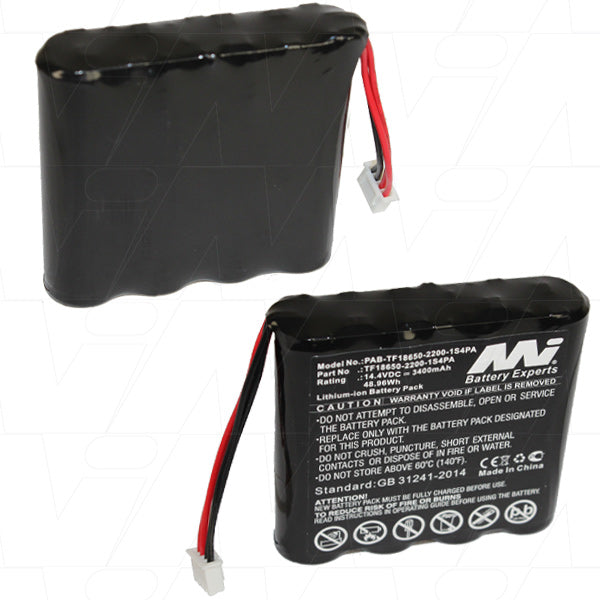 Professional-Grade 14.4V 3.4Ah Lithium-Ion Battery Pack for Portable Speakers - 49Wh, 201.5g, Compact Design