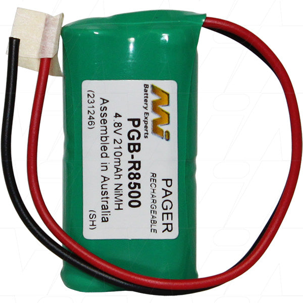 MI Battery Experts PGB-R8500 NiMH Pager Battery - 210mAh, 4.8V, 22g - Professional-Grade Power for Healthcare & Emergency Comms
