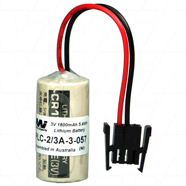 MI Battery Experts PLC-2/3A-3-057 3V Industrial Lithium Battery for Critical Memory Backup - 1.8Ah, 20g, 17x33.5mm