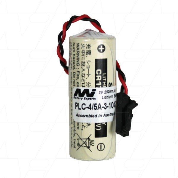 MI Battery Experts PLC-4/5A-3-104257 Industrial 3V Lithium Battery for PLC & CNC Memory Backup - 2.5Ah Capacity
