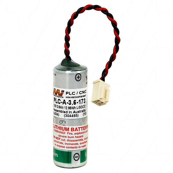 MI Battery Experts PLC-A-3.6-173 Lithium Thionyl Chloride Battery 3.6V 3.6Ah for Industrial Memory Backup | Long-Lasting Power for PLCs & Automation