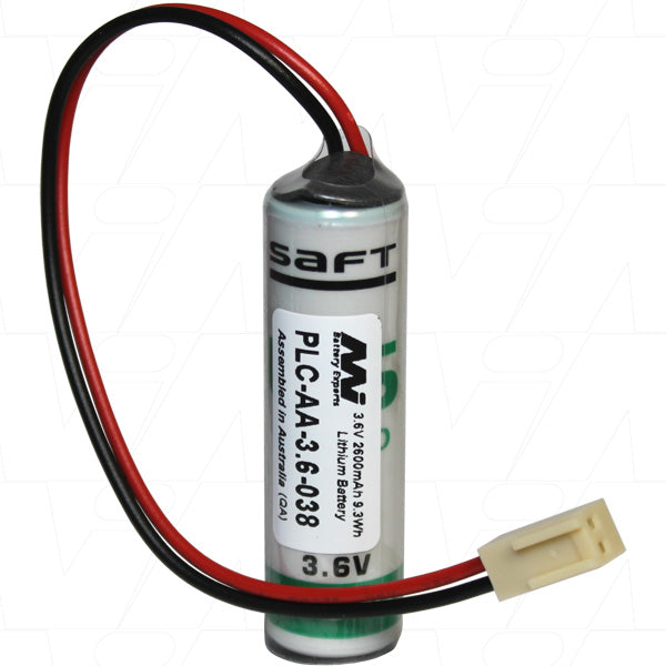 MI Battery Experts PLC-AA-3.6-038 Lithium Thionyl Chloride Battery 3.6V, 2.6Ah Industrial Memory Backup Power for PLCs