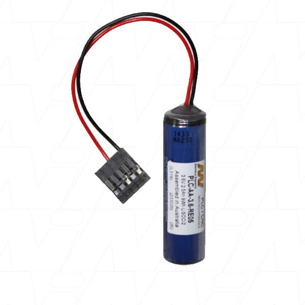 MI Battery Experts PLC-AA-3.6-RE05 Lithium Thionyl Chloride Battery - 3.6V Industrial Memory Backup Power for PLCs, Robotics & CNC (2.4Ah)